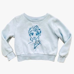 Disney Girls Toddler Frozen Elsa Pullover Fleece Blue Crewneck Sweatshirt 18m